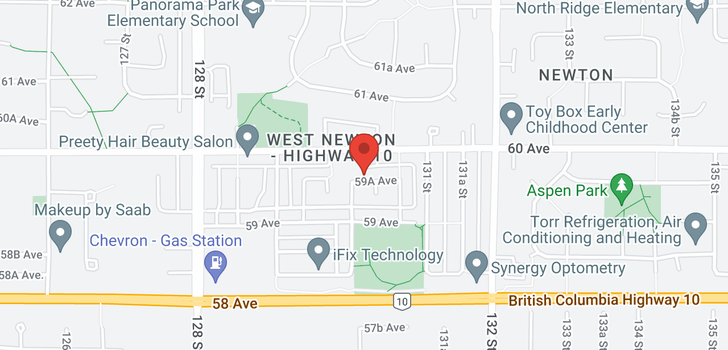 map of 13025 59A AVENUE